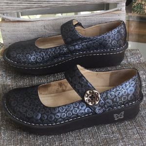 Alegria Black and Silver Mary Jane Shoes
